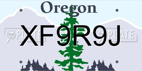XF9R9J Oregon License Plate