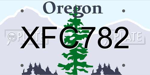 XFC782 Oregon License Plate