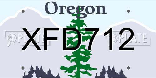 XFD712 Oregon License Plate