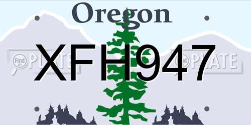 XFH947 Oregon License Plate