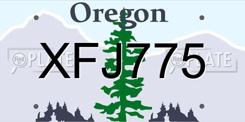 XFJ775 Oregon License Plate