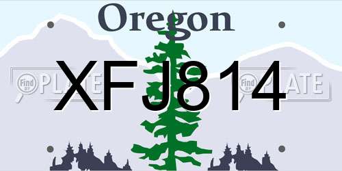 XFJ814 Oregon License Plate