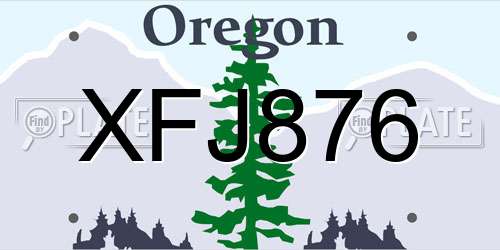 XFJ876 Oregon License Plate