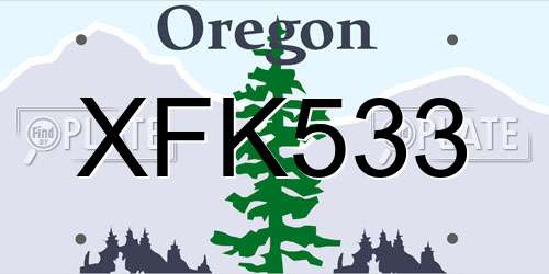 XFK533 Oregon License Plate