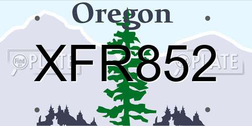 XFR852 Oregon License Plate