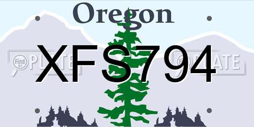 XFS794 Oregon License Plate