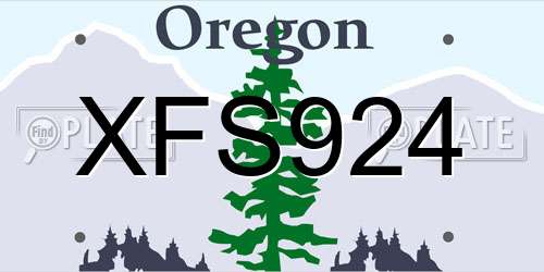 XFS924 Oregon License Plate
