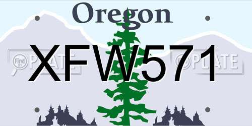 XFW571 Oregon License Plate