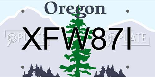 XFW87I Oregon License Plate