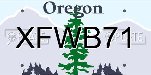 XFWB71 Oregon License Plate