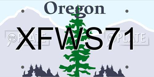 XFWS71 Oregon License Plate