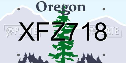 XFZ718 Oregon License Plate