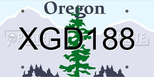 XGD188 Oregon License Plate