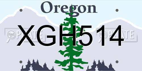 XGH514 Oregon License Plate