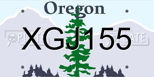 XGJ155 Oregon License Plate