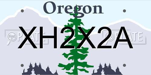 XH2X2A Oregon License Plate