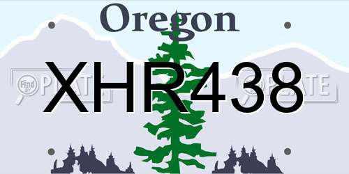 XHR438 Oregon License Plate