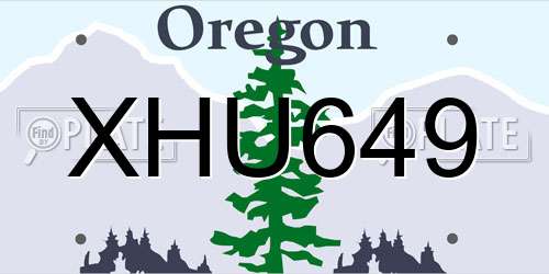 XHU649 Oregon License Plate