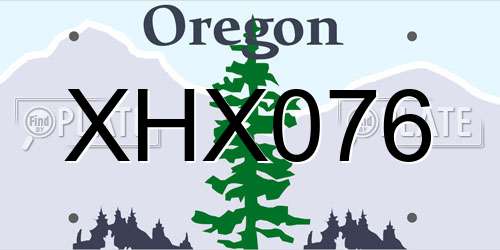 XHX076 Oregon License Plate