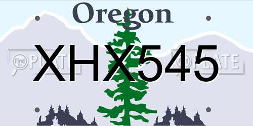 XHX545 Oregon License Plate