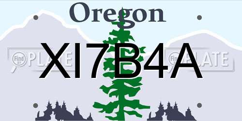 XI7B4A Oregon License Plate