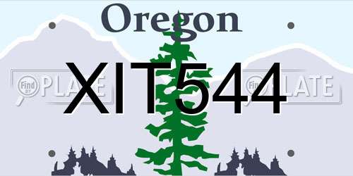 XIT544 Oregon License Plate