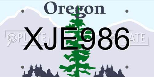 XJE986 Oregon License Plate