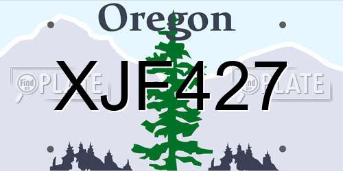 XJF427 Oregon License Plate