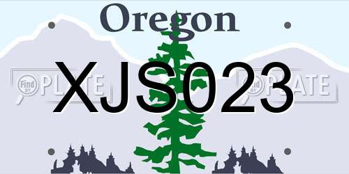 XJS023 Oregon License Plate