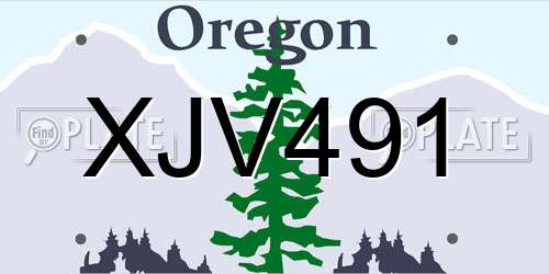 XJV491 Oregon License Plate