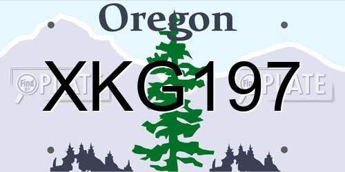XKG197 Oregon License Plate