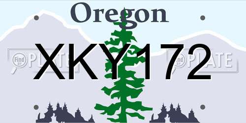 XKY172 Oregon License Plate