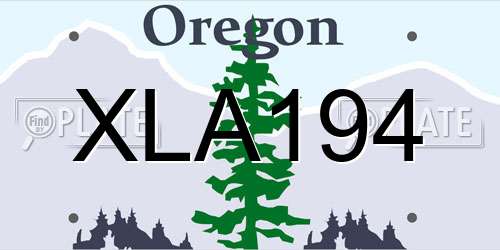 XLA194 Oregon License Plate