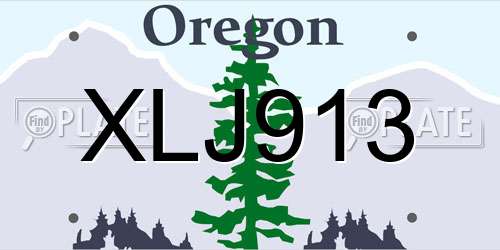 XLJ913 Oregon License Plate