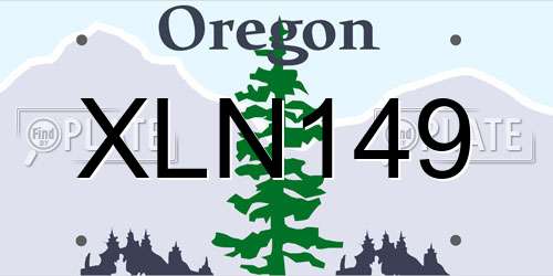 XLN149 Oregon License Plate