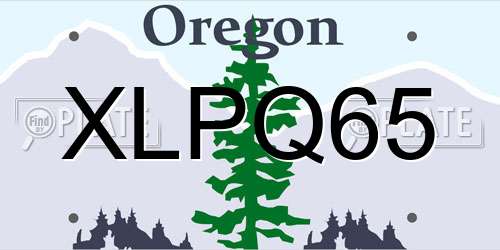 XLPQ65 Oregon License Plate