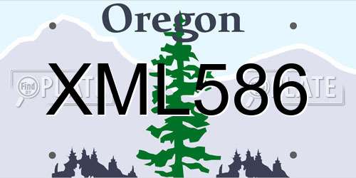 XML586 Oregon License Plate