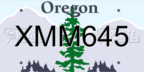 XMM645 Oregon License Plate