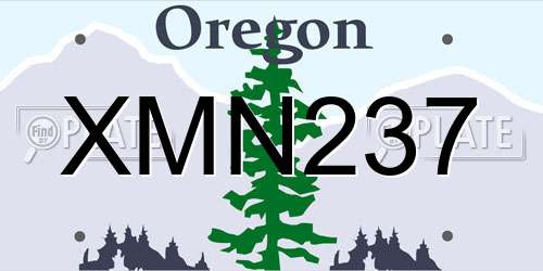 XMN237 Oregon License Plate