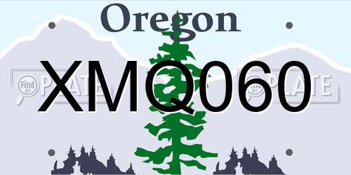 XMQ060 Oregon License Plate