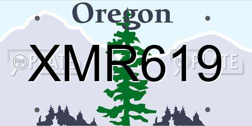 XMR619 Oregon License Plate