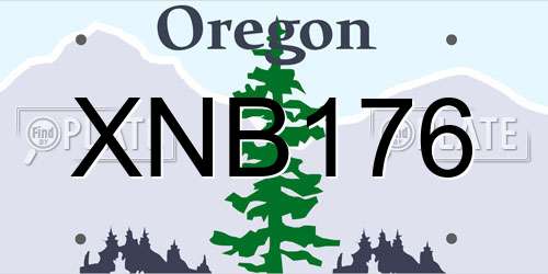 XNB176 Oregon License Plate