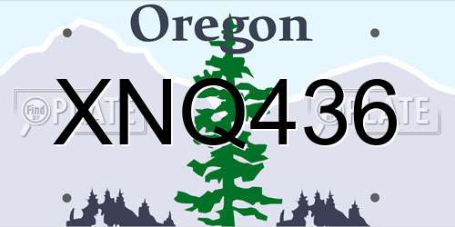 XNQ436 Oregon License Plate