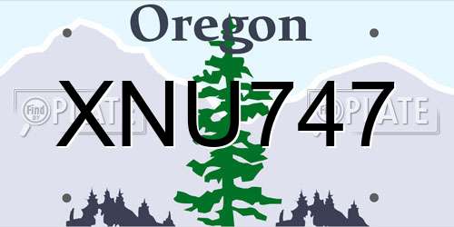XNU747 Oregon License Plate