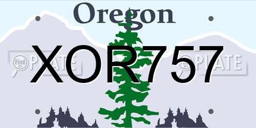 XOR757 Oregon License Plate