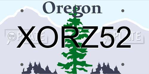 XORZ52 Oregon License Plate