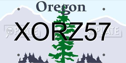 XORZ57 Oregon License Plate