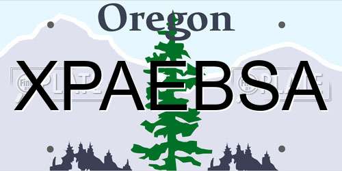 XPAEBSA Oregon License Plate