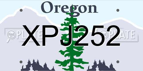 XPJ252 Oregon License Plate