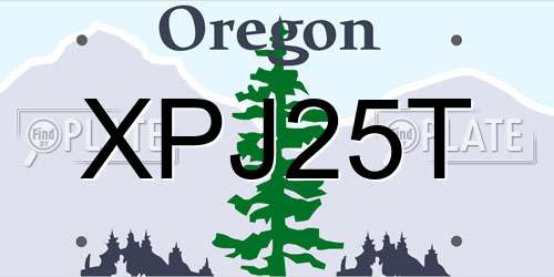 XPJ25T Oregon License Plate